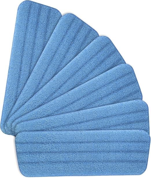 16.5\"x5.5\" (Blå) 6 stk. Moppe Udskiftningspuder Mikrofiber Spraymoppe til Spraymopper
