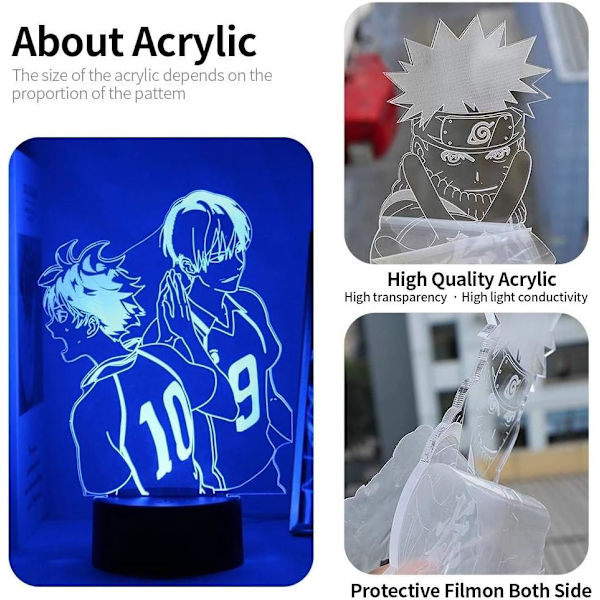 Lampa 3D LED Nattljus Gåvor Sovrum One Piece Anime Luffy