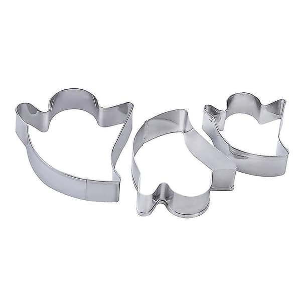 3 stk rustfritt stål Halloween Ghost Cookie Cutters kakefondantform
