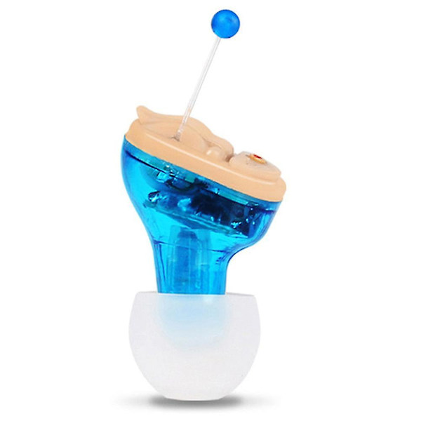 Mini digital hörapparat In-ear Osynlig ljudförstärkare Röstljud Seniorer Blue 1Pc