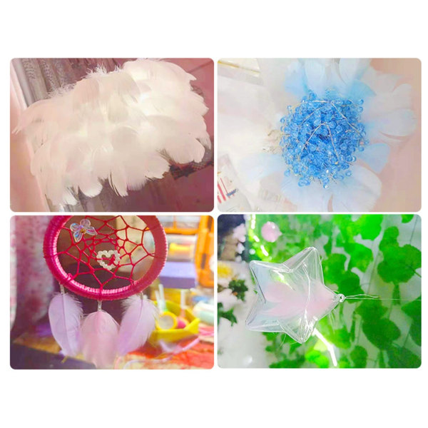 100 st flerfärgad fjäder för genomskinlig bobo-ballongfylld födelsedag bröllopsdekoration DIY-blomsterarrangemang null - A