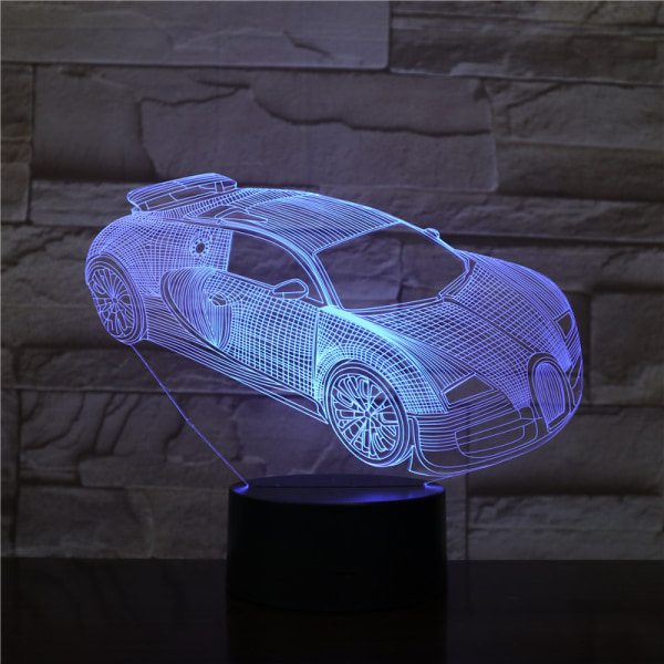 Creative Cars Night Light ,Car 3D Optical Illusion Lamp,Rac