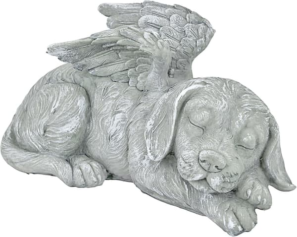 Husdjursminnesmärke Hund Ängel hedersstaty gravsten, 12cm, polyresin