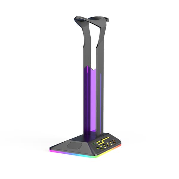 Headset-stativ med 2 USB-porter RGB-headsetholder