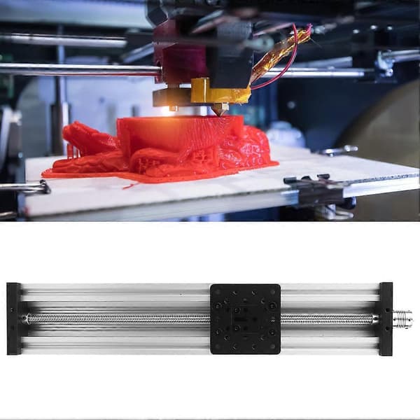 Skrueslæde Lineærbord Aluminiumlegering 3D-printer Graveringsmaskine Sort/Sølv Sølv 400mm