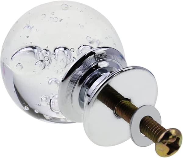 10 Krystallkule skapdørhåndtak (hvit 30mm), hvit c