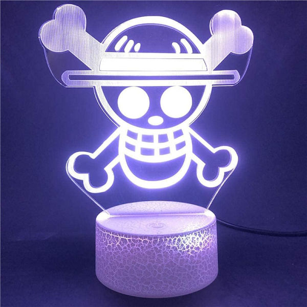 One Piece Luffy 3D Illusjon Nattlampe Smart Touch, RG