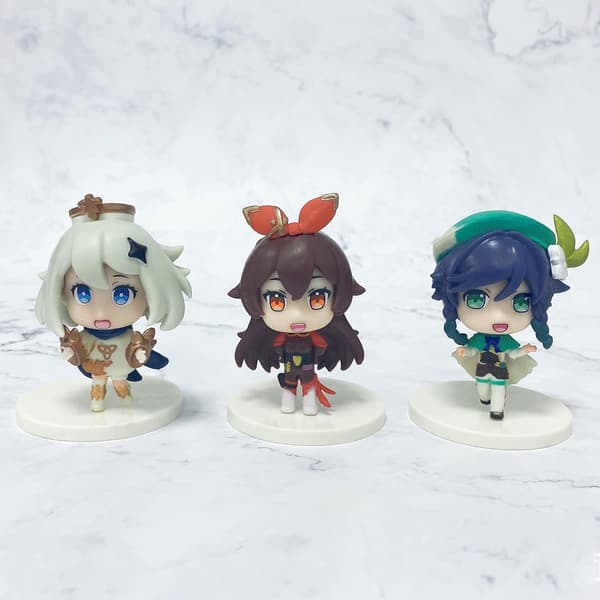 Genshin Impact Figur Sæt med 6 stk Q Version Anime Action