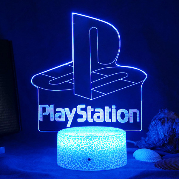 Kreativt 3D nattljus Akrylspel LED färgglad skrivbordslampa Black Base: Colorful Touch Gamepad(42-13)