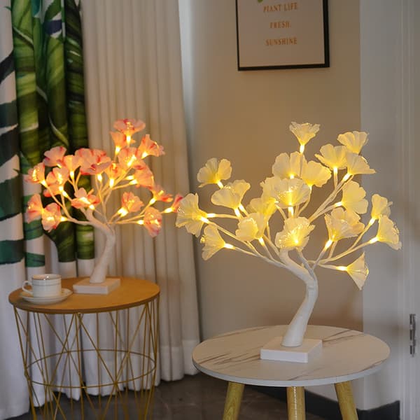 1. 17,7\"/45CM fiberoptisk blomstertræ LED-lys julepynt
