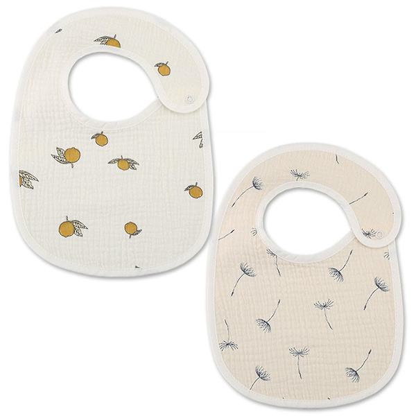 Baby Cotton Bib 2pcs Infant Girls Boys Waterproof Appease Accessory Supplies Bear head