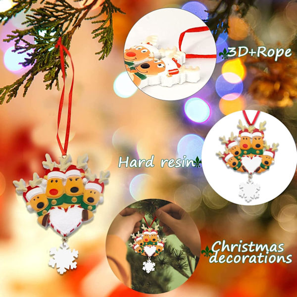 Julgranshängande prydnad, julälg julgransprydnader, familjedekor julgran DIY-namn