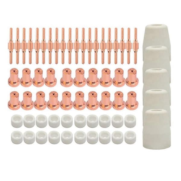 PT31 65PCS Förlängd luftplasmaskärning munstyckselektrod förbrukningsmaterial passar CUT-40 LGK40 CUT-50 CT-312 CT418