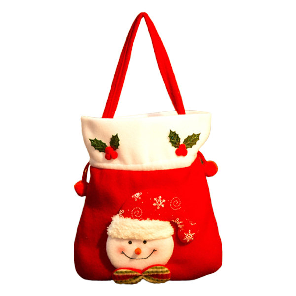 Julklappspåse Xmas godishållare påse Dragsko påse Party Favors Package Tote null - Christmas snowman