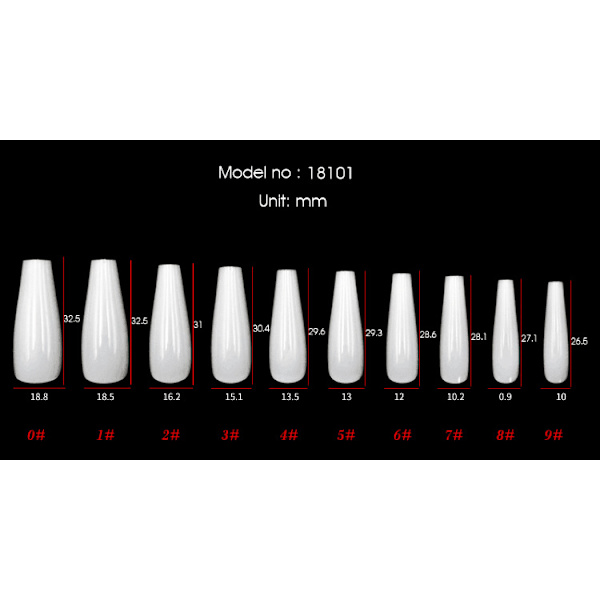Punk Fake Nails Tapered Clip on Nails Cover Akryl Nails Tips Matt bärbara naglar för kvinnor och flickor, Stil 4