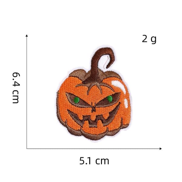 12 stycken Halloween-broderade strykjärnslappar, självhäftande broderi
