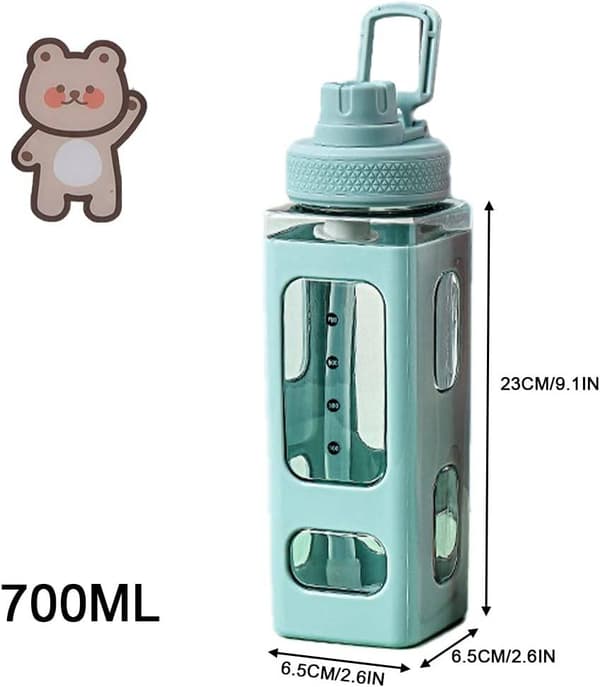 700 ml vesipullo pillillä - vihreä, söpö vesipullo