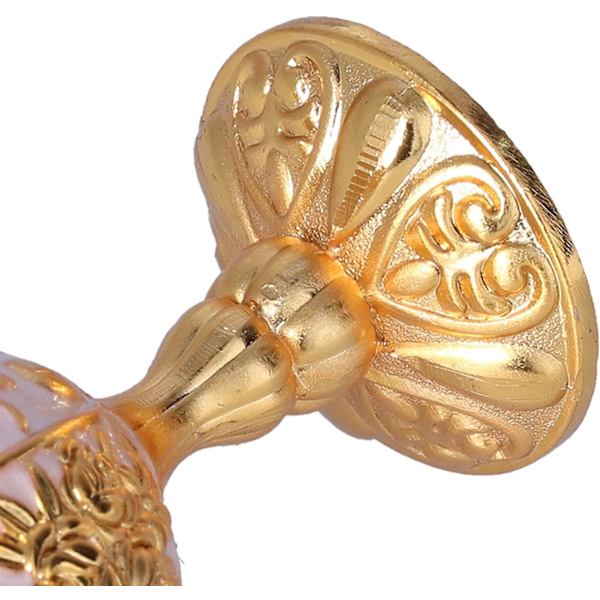 2 stk. Royal Chalice præget kop, vintage håndlavet bæger med mønster (guldhvid) White