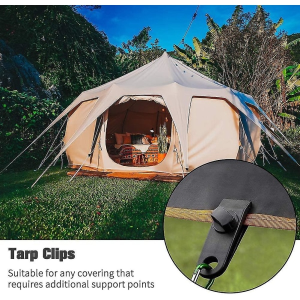 Tarpklämmor, 10 delar set låsklämmor Multifunktionssäkra tarpklämmor
