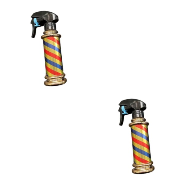 1/2 Multifunktionel Barber Spray Flaske Retro Striber til Salon Golden 200ml 2Set