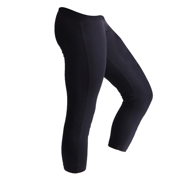 SF Dam/Dam 3/4 Träning / Fitness Sport Leggings  Blac Black XS
