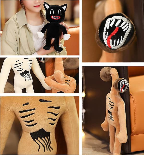 Polis Siren Head Doll Toy Double Headed Strange Black Cat black1