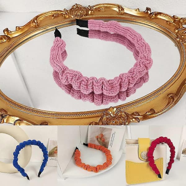 Strikkede pannebånd for kvinner Smalt sidehårbånd DIY hårstyling hårbånd