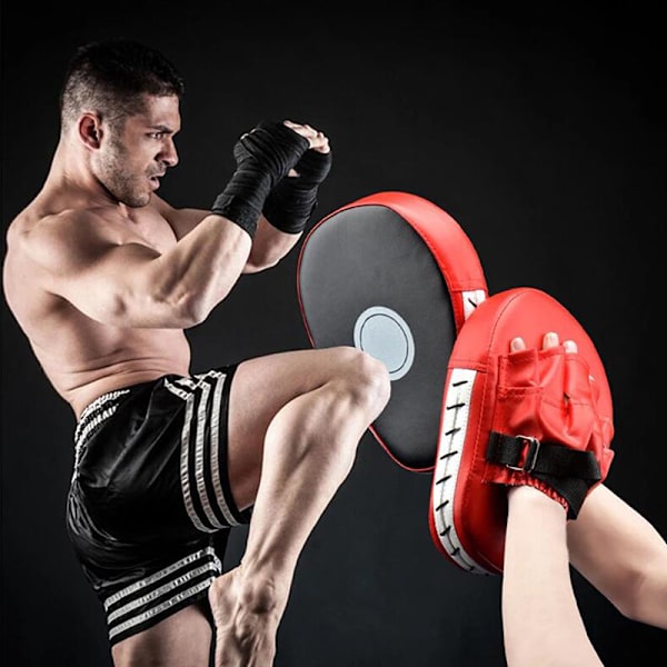Kick Boxing Mitt Focus Handskar Pad Training Punch Target PU Leat 2 pcs