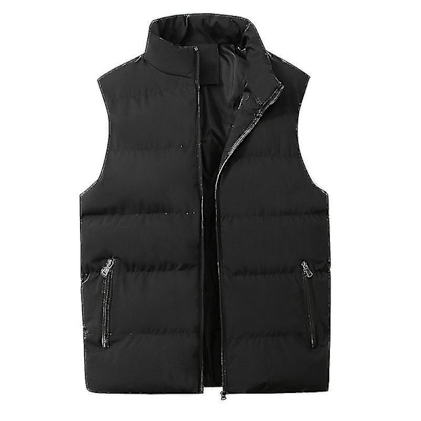 Lätt packbar dunväst för män ärmlös vadderad jacka XS Black