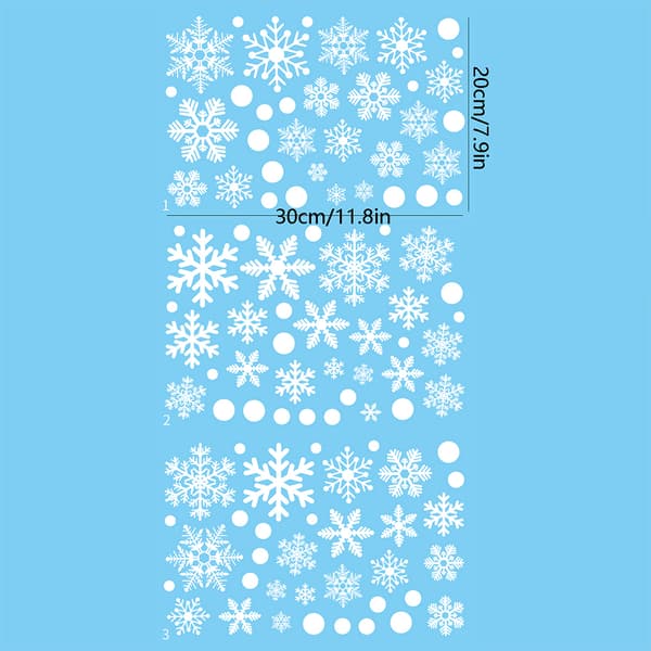 166st Snowflakes Window Stickers Jul Nyår Prop white