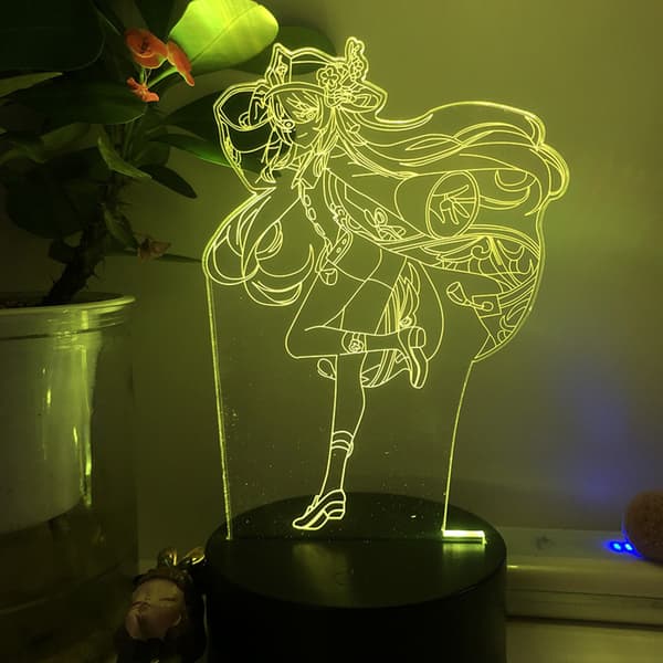 Spillkarakter 3D Illusjonslampe 16 farger LED Nesten