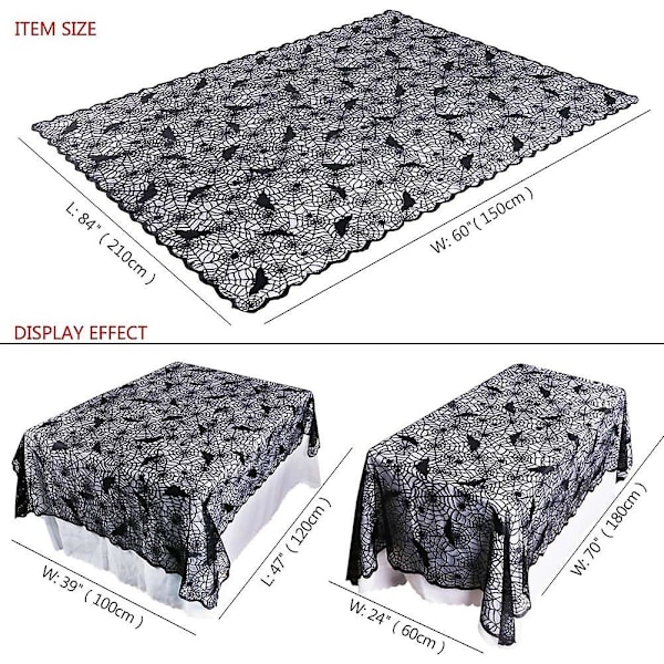 Gothic Spider Web Bats duk: Elegant Halloween-dekor