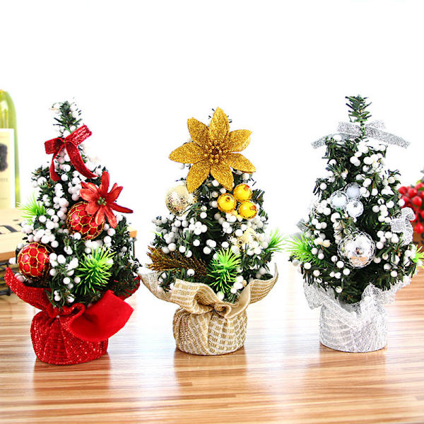 Julgran 20CM Mini Julgran Set Ornament Desktop Gold
