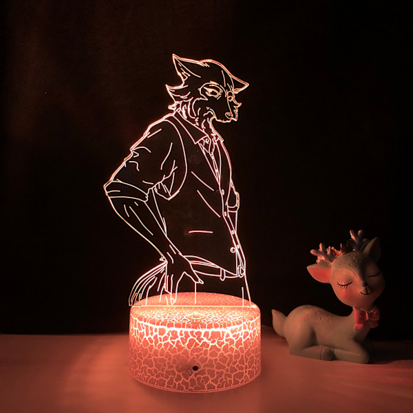 3D Night Light Anime Character 16 Colors Remote Co