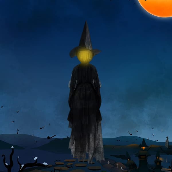 Trädgårdsstaty - Creative Witch Sculpture Halloween Decor Statue