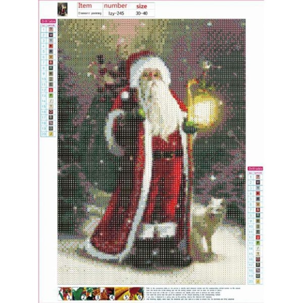 DIY Diamond Painting Kit Jul för vuxna, Snowfield Santa