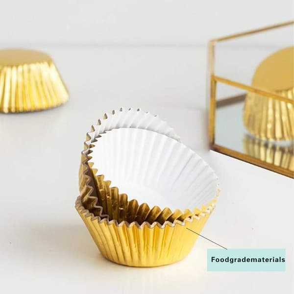 100 stk. rosegull Cupcake-former Standard fettsikre