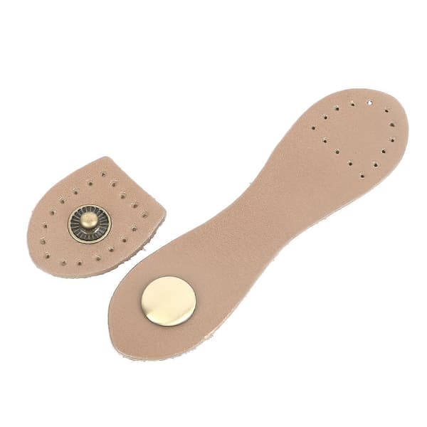 5 sæt læderknapper, bløde, bærbare DIY syning læderlukning til håndtasker, skuldertasker, punge, beige antik messing tilbehør