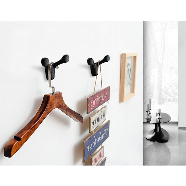 Creative Modern Personality Zinklegeringskrok Nordic Wall Krok för badrumsgarderob (Typ E - Mattsvart *2ST)