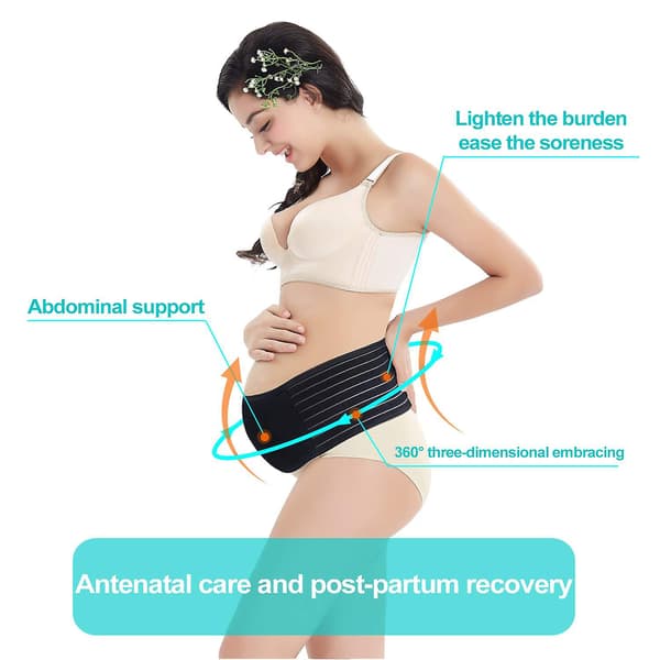 Gravidbälte Graviditetsstöd Bälte Bump Band Buken Support Bälte Mage Back Bump Brace Strap (Vit)