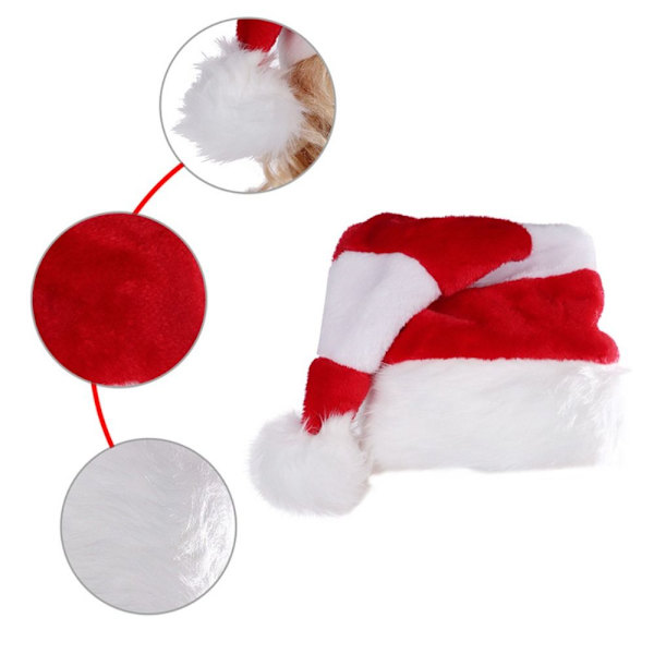 Jul Plyschmössa Tomtehatt RÖD&VIT red&white