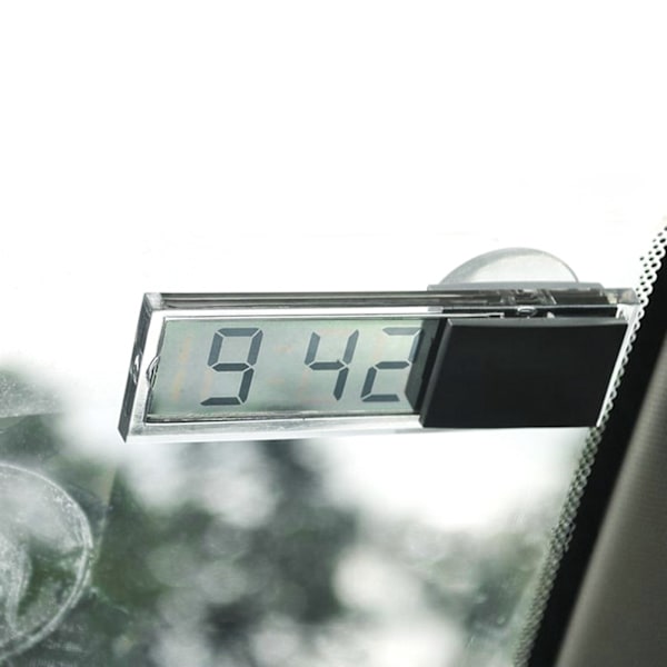Mini Bil Bil Digital klocka Auto Watch / Automotive Termometer med Sucker null - B