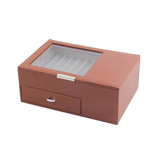 14 Fack Pennförvaring Stor Låda 2 Lager Pu Pennfodral Transparent Ow Sry Cas