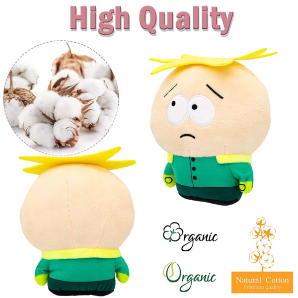 North and South Park 7' Butters Dukke Plyschleker, myk bomullsfyllt plyschpynt gave, Anime Tegneserie Fans Barn Voksne (Smør)