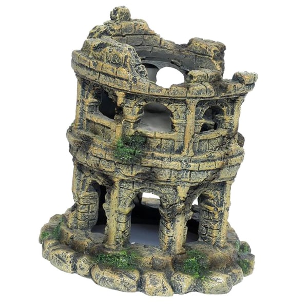 Artificiell akvarium hus romerska Colosseum modell dekoration harts