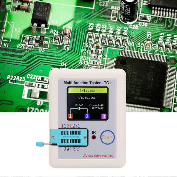 Multifunktionel Transistor Tester 1.8in TFT Display Skærm LCR?TC1 til Kondensator Dioder