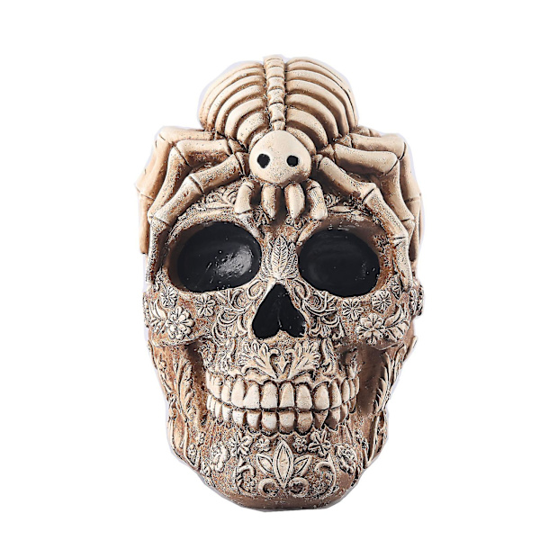 Halloween Skulptur Skelet Kranie Harpiks Holdbar Festival Dekor Prop Kreativt Ornament