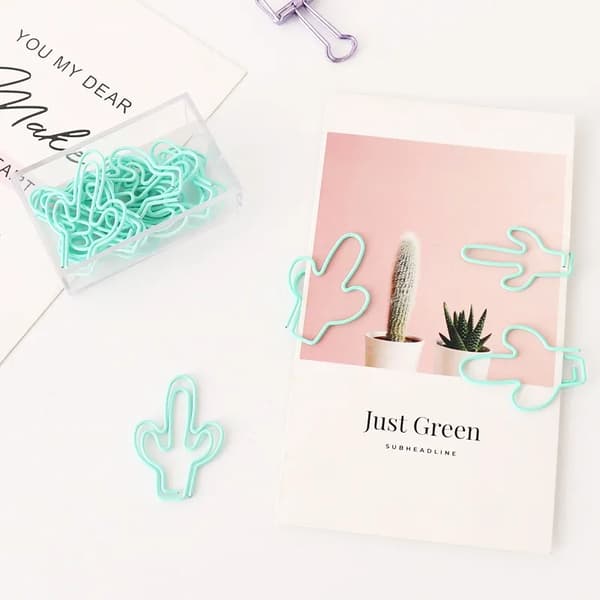 Clips Mint Cactus Gem Ny håndbok Dekorasjon Søt gem av