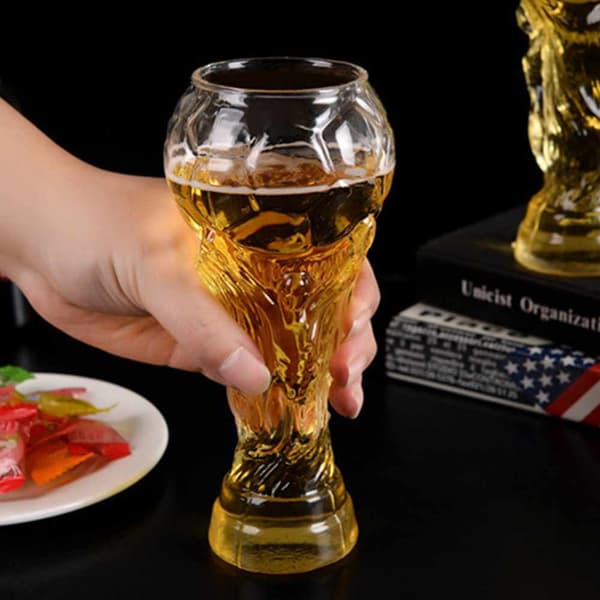 Fotbollsdesignöl 450ml Transparent Glas Fotbollscup TRANSPARENT