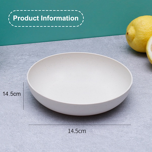 Hvedestrå dybe middagstallerkener - Ubrydelig robust plast beige